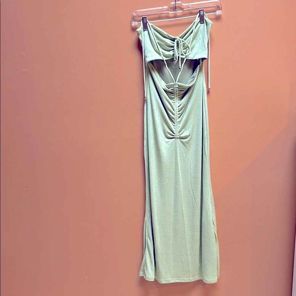 Kittenish Size L Strapless Light Mint  Green Bandeau Top Body Con Dress